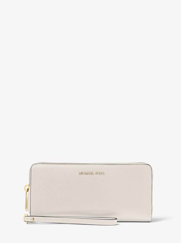 Damske Penazenky Michael Kors Leather Continental Wristlet Platina - Doplnky Michael Kors Slevy | URZAF-0135